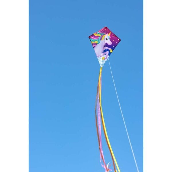 Eddy Unicorn 兒童風箏5 歲以上70x58cm包括 17kp 聚酯繩25m