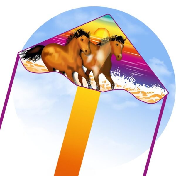 Simple Flyer Wild Horses 兒童風箏5 歲以上42x85 厘米包括 17kp 聚酯繩