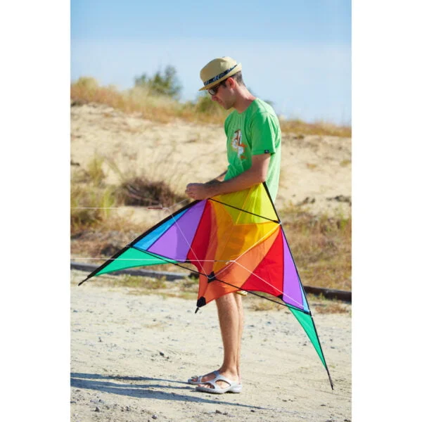 箏有你的 特技風箏 Trigger Rainbow 特技風箏14 歲以上90x175 厘米包括 40kp 聚酯線2x25m